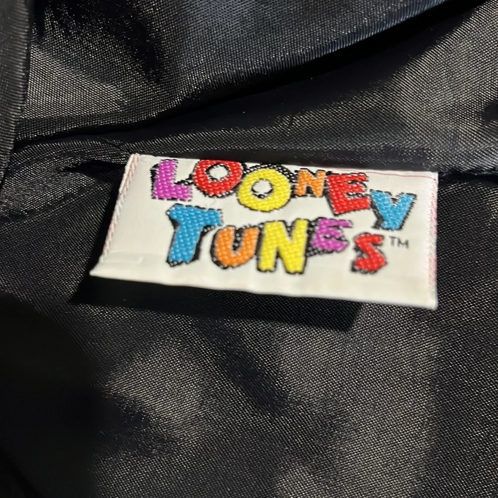 Vintage Warner Bros Looney Tunes Elmer Fudd Vest Black Embroidered Y2K - Picture 6 of 8